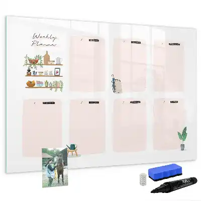 Magnetic weekly planner marker board 