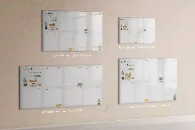 Magnetic glass dry erase board convenient weekly planner