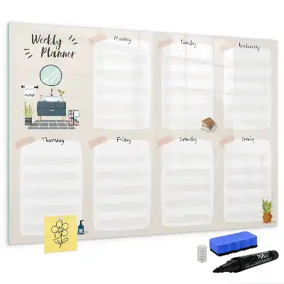 Weekly planner magnetic marker board