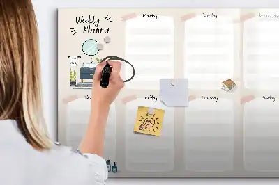 Weekly planner magnetic marker board
