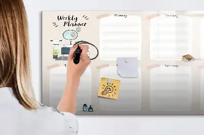 Weekly planner magnetic marker board