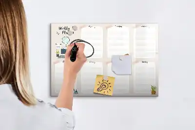 Weekly planner magnetic marker board
