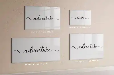 Magnetic glass dry erase board adventure text design