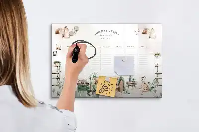 Magnetic marker board cute planner