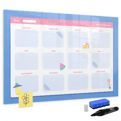 Monthly planner magnetic marker board