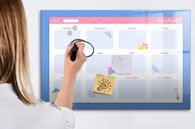 Monthly planner magnetic marker board