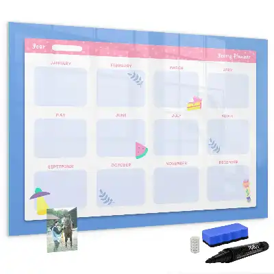 Monthly planner magnetic marker board
