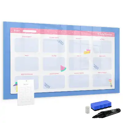 Monthly planner magnetic marker board