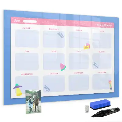 Monthly planner magnetic marker board
