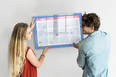 Monthly planner magnetic marker board