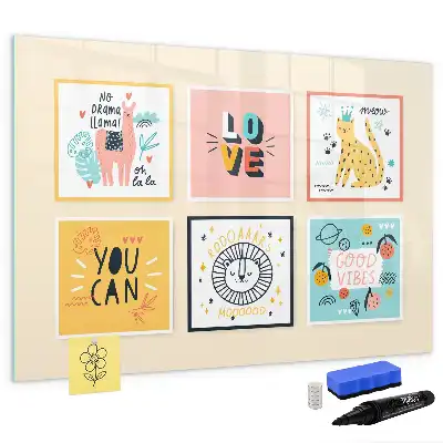 Magnetic marker board with motivational slogans