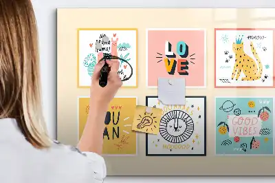 Magnetic marker board with motivational slogans