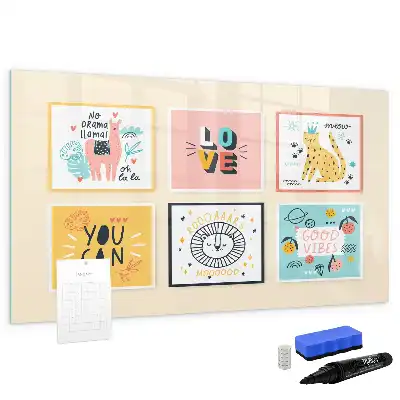Magnetic marker board with motivational slogans