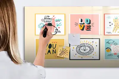 Magnetic marker board with motivational slogans