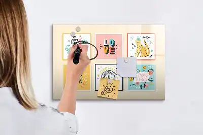 Magnetic marker board with motivational slogans