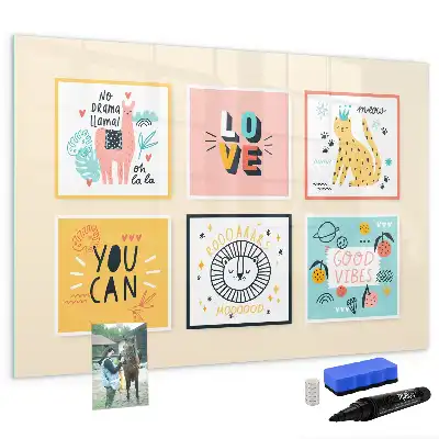 Magnetic marker board with motivational slogans