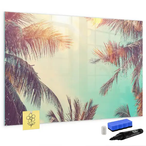 Magnetic marker board tropical palms design