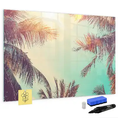 Magnetic marker board tropical palms design