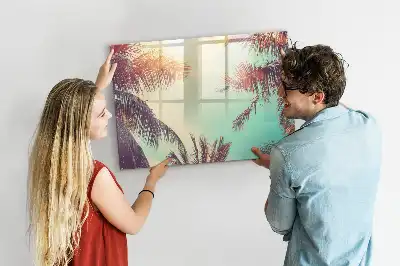 Magnetic marker board tropical palms design