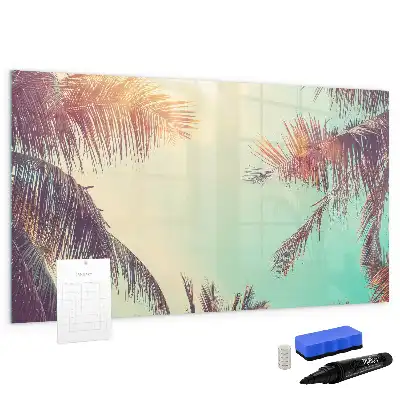 Magnetic marker board tropical palms design