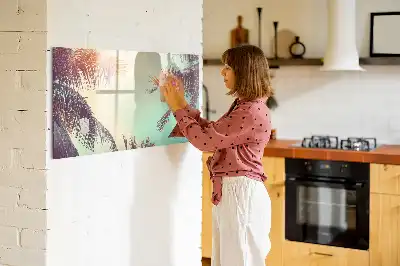 Magnetic marker board tropical palms design