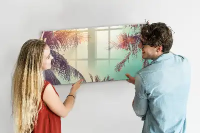 Magnetic marker board tropical palms design