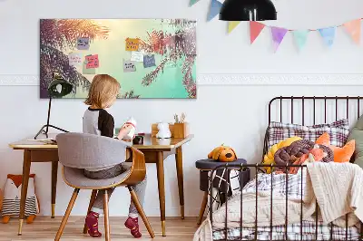 Magnetic marker board tropical palms design