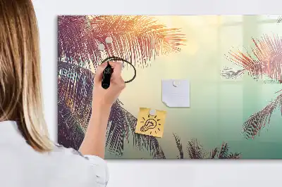 Magnetic marker board tropical palms design