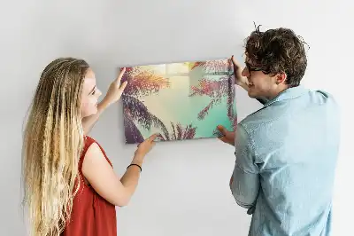 Magnetic marker board tropical palms design