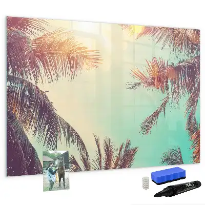 Magnetic marker board tropical palms design