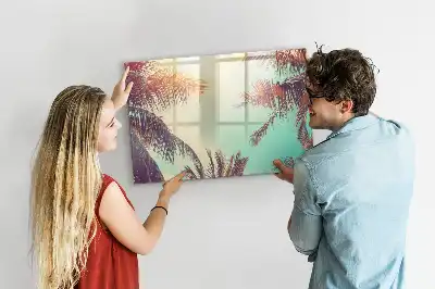 Magnetic marker board tropical palms design