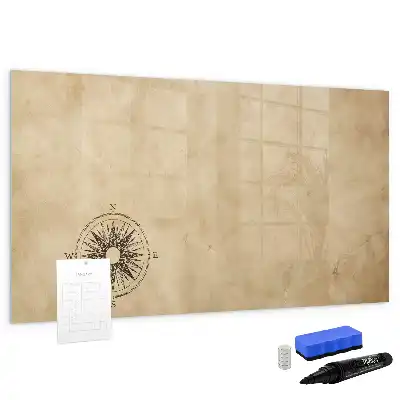 Magnetic glass dry erase board compass