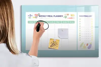 Magnetic meal planner magnetic marker board