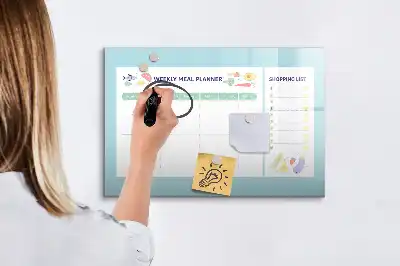 Magnetic meal planner magnetic marker board