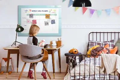 Magnetic glass dry erase board meal planner