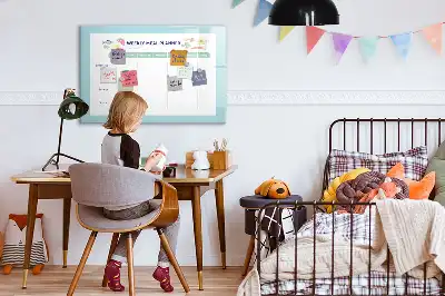 Magnetic glass dry erase board meal planner