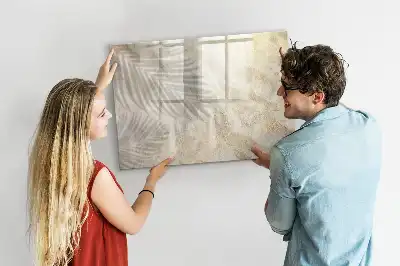 Magnetic glass dry erase board shadow on the sand