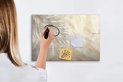 Magnetic glass dry erase board shadow on the sand