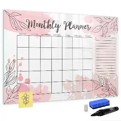 Magnetic marker board pink monthly planner