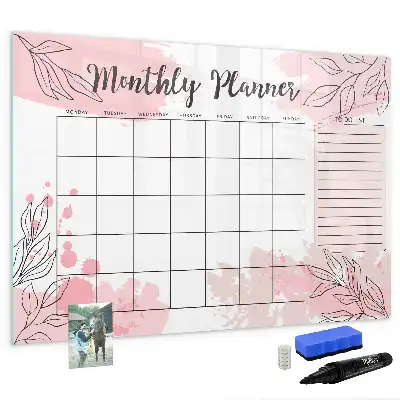 Magnetic marker board pink monthly planner