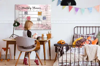 Magnetic marker board pink monthly planner