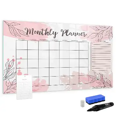 Magnetic marker board pink monthly planner