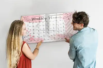 Magnetic marker board pink monthly planner