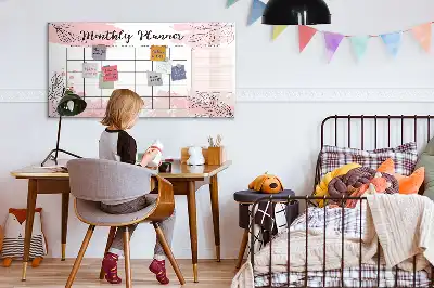 Magnetic marker board pink monthly planner