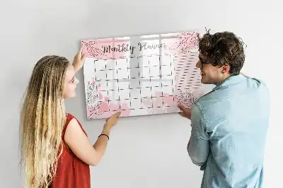 Magnetic marker board pink monthly planner