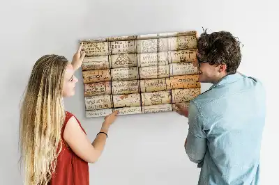 Magnetic glass dry erase board wine corks design