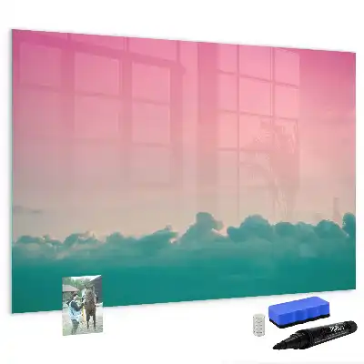 Magnetic marker board gradient sky design