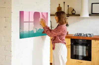 Magnetic marker board gradient sky design