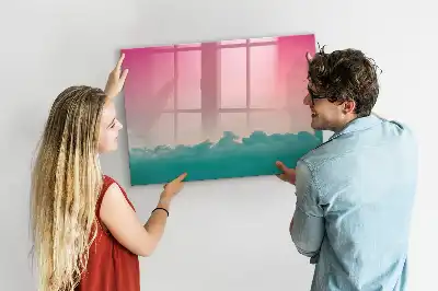 Magnetic marker board gradient sky design