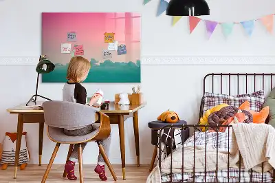 Magnetic marker board gradient sky design